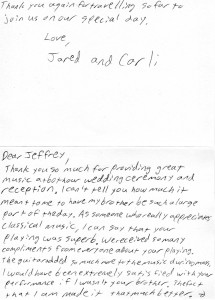 Jared & Carli thank you